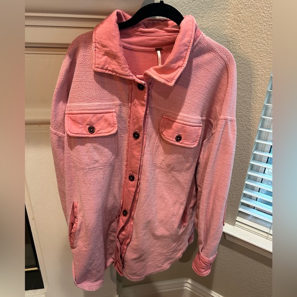 Free People Jackets & Blazers - Free People Ruby shacket shirt Jacket sweetheart duty rose pink size small